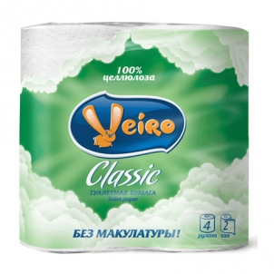 Бумага туалетная "VEIRO классик" (по 4 шт)