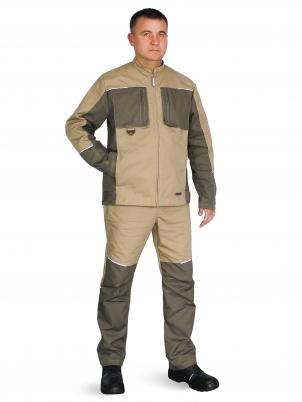 Костюм "ДРИМ" куртка+брюки, цв. беж/олива