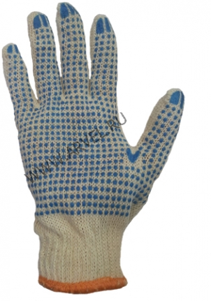 Трикотажные перчатки с ПВХ 3-х нить Эконом 32 гр.